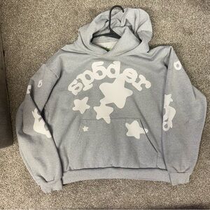 Sp5der Grey Beluga Hoodie Mens XL